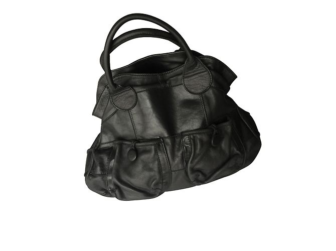 Bolsa de couro preta Aridza Bross Preto