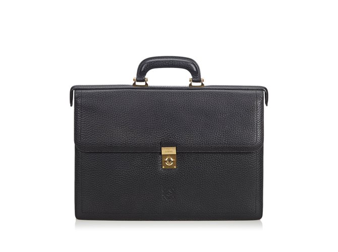 Loewe Leather Business Bag Black  ref.109886