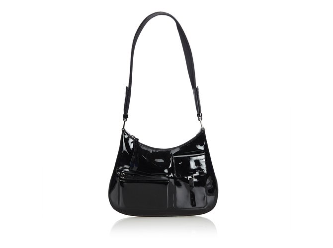 Prada Patent Leather Shoulder Bag Black ref.109937 - Joli Closet