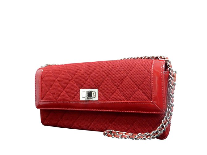 Chanel 2.55 Toile Rouge  ref.110000