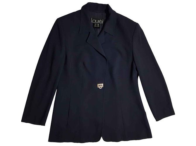 Laurèl Navy Blue Wool Viscose Blazer