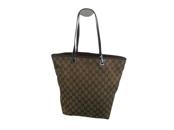 Gucci Handbags Brown Cloth  ref.110297