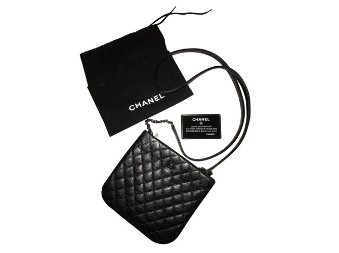 Chanel Bolsas, carteiras, casos Preto Couro  ref.110336
