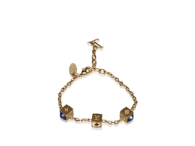 Louis Vuitton Bracelet en cristal de jeu Métal Doré Violet  ref.110411