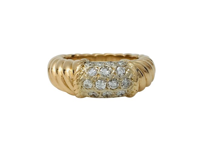 Anel Van Cleef & Arpels, "Philippine", em ouro amarelo e diamantes. Ouro branco  ref.110436