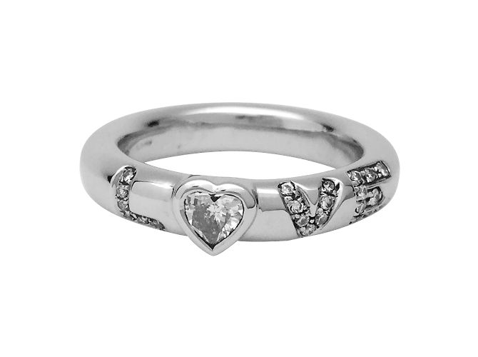 Anello Repossi "Love" in platino e diamanti.