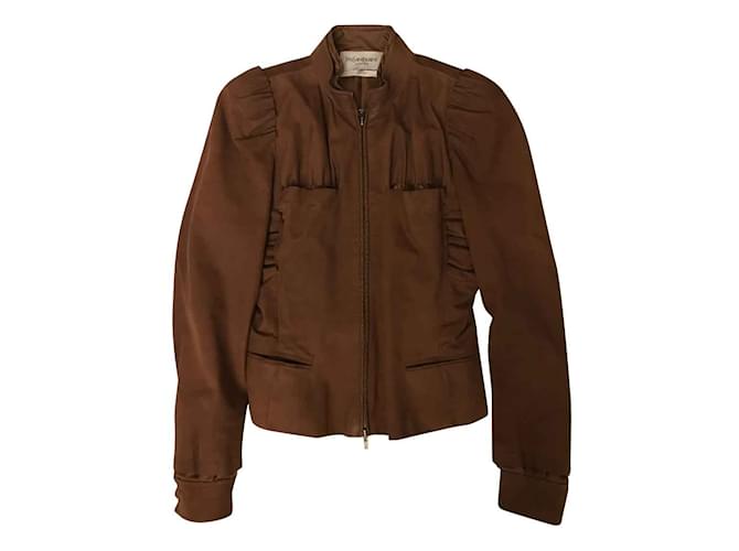 Yves Saint Laurent YSL leather jacket Caramel  ref.110497