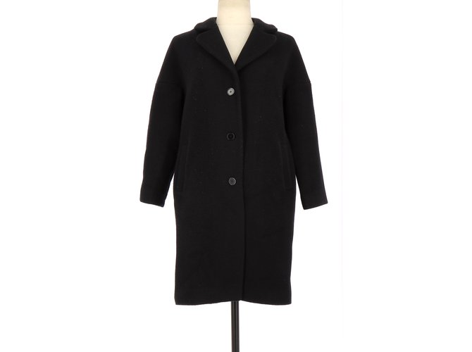 Claudie Pierlot Coat Black Wool  ref.110545