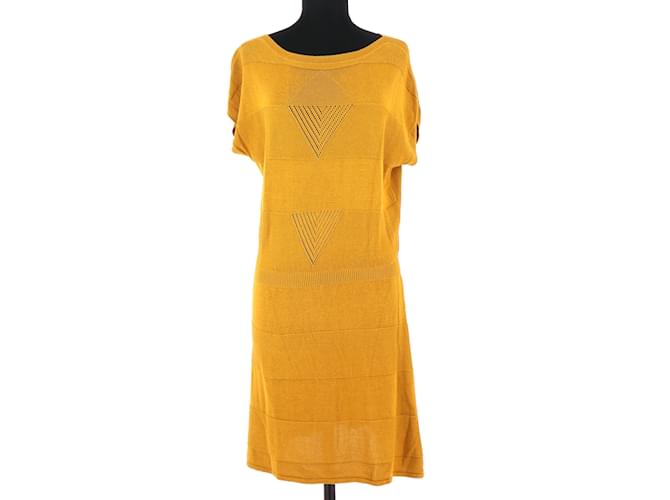 Sessun Vestido Amarillo Viscosa  ref.110688
