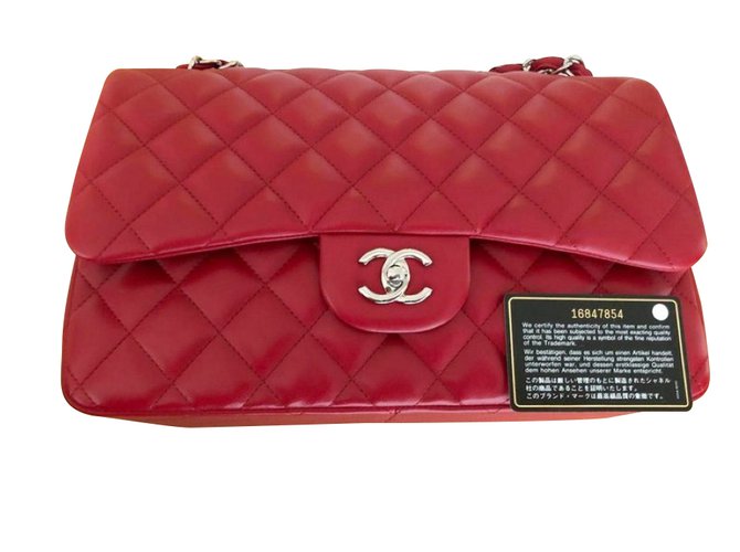 Chanel TIMELESS Red Leather  ref.110707