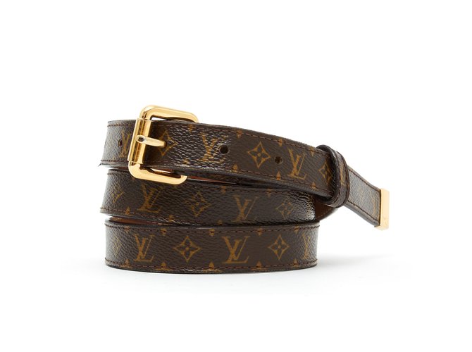 Louis Vuitton CINTURÓN MONOGRAMA T90 Castaño Dorado Lienzo  ref.110740