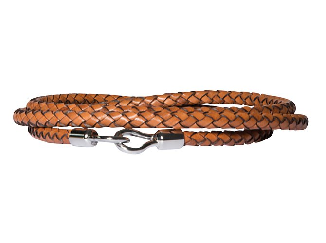 Autre Marque New braided leather lasso belt Caramel  ref.110821