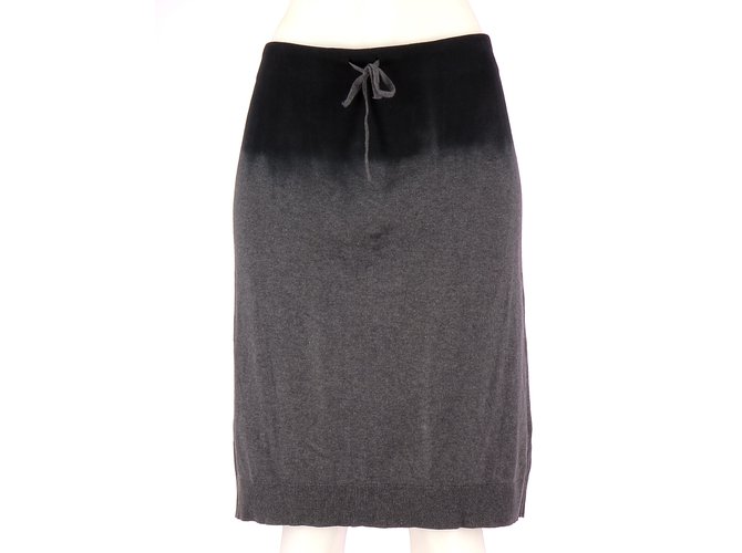 Yves Saint Laurent Skirt Grey Cotton  ref.110906