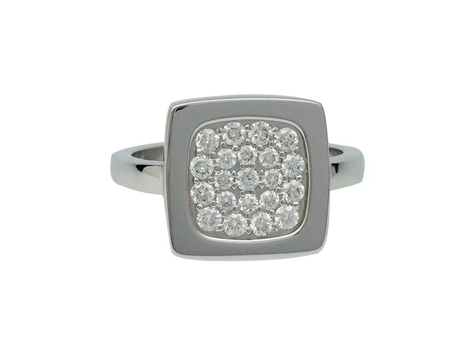 Dinh Van ring, "Impression", white gold and diamond.  ref.111179