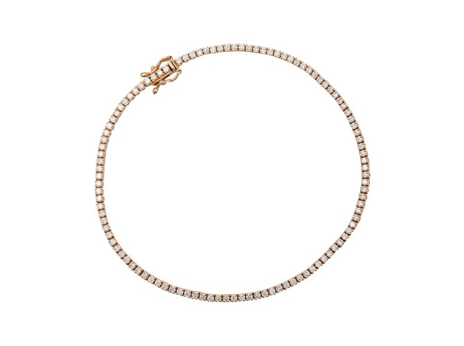 inconnue Bracelet ligne en or rose, diamants.  ref.111182