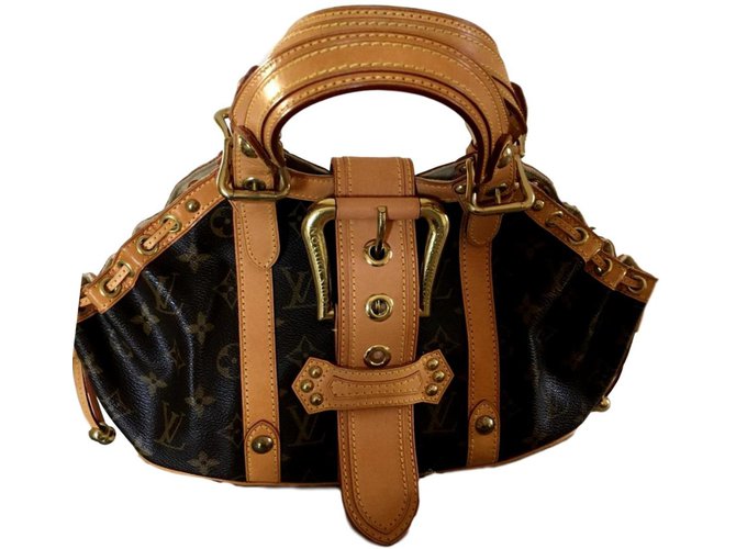 Louis Vuitton borsetta Marrone scuro Panno  ref.77862
