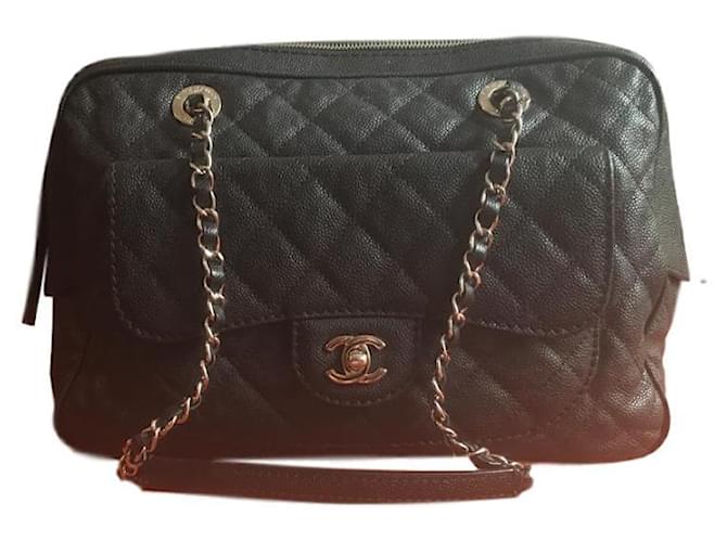 Chanel Handtaschen Schwarz Leder  ref.110725