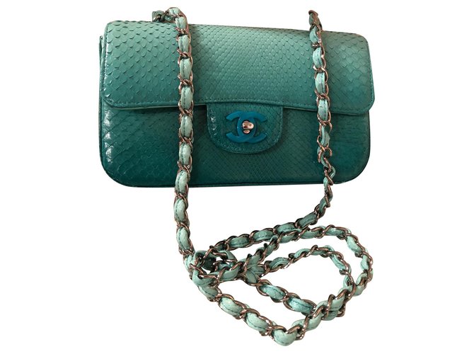 Chanel Handtaschen Türkis Python  ref.111127