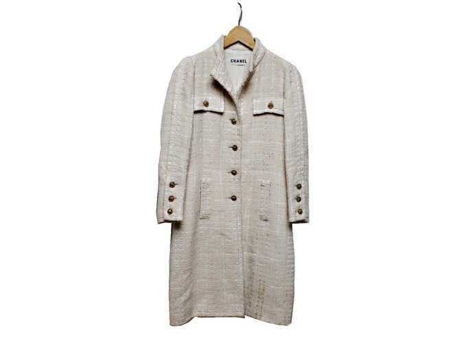 Chanel Coat Beige Wool  ref.111199