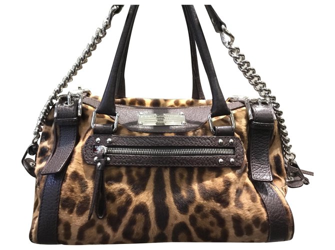 Dolce & Gabbana ombro Estampa de leopardo Bezerro-como bezerro  ref.111241