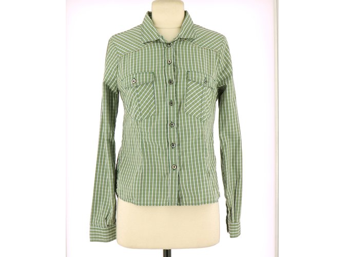 Zadig & Voltaire Shirt Dark green Cotton  ref.111268