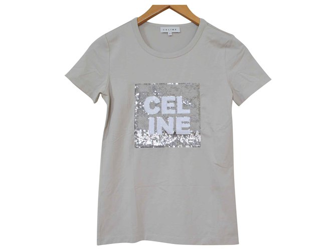 T-Shirt grigia Céline taglia S SMALL Grigio Cotone  ref.111466