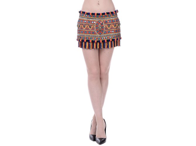 Dolce & Gabbana embroidered mini skirt with jewel details  ref.111494