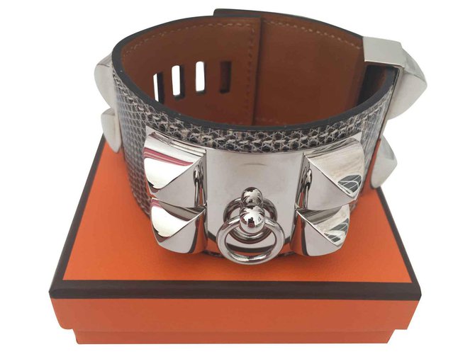 Hermès Bracelet Shaded Lizard Dog Necklace Exotic leather  ref.111741