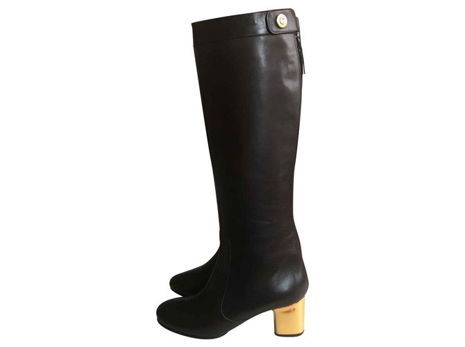 Céline Ridding boots Brown Leather  ref.111744