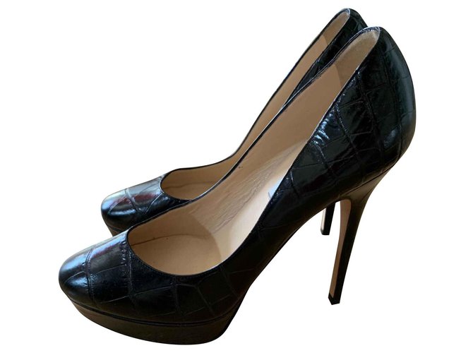 Jimmy Choo Preto Couro  ref.111753