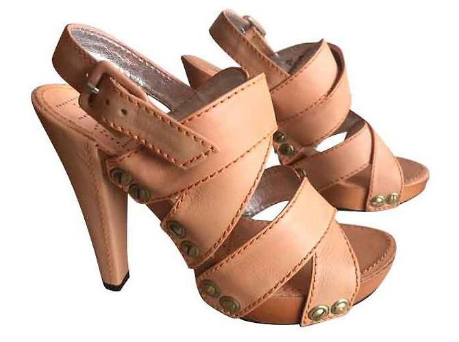Sandali Free Lance in pelle beige e arancio 37 Arancione