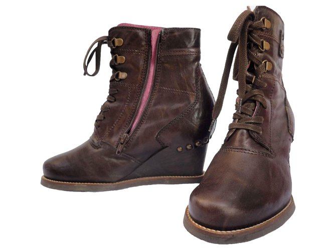 Autre Marque U-Funky from Kickers Brown Leather  ref.111820
