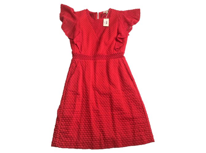 Maje Robes Coton Rouge  ref.111877