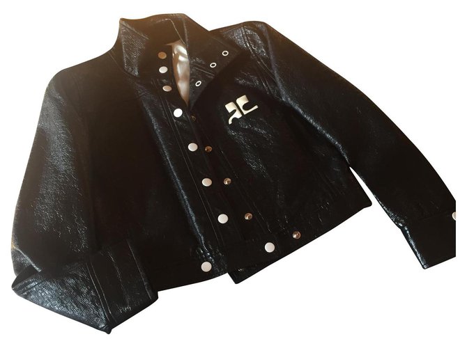Courreges jacket Black Leatherette  ref.111881