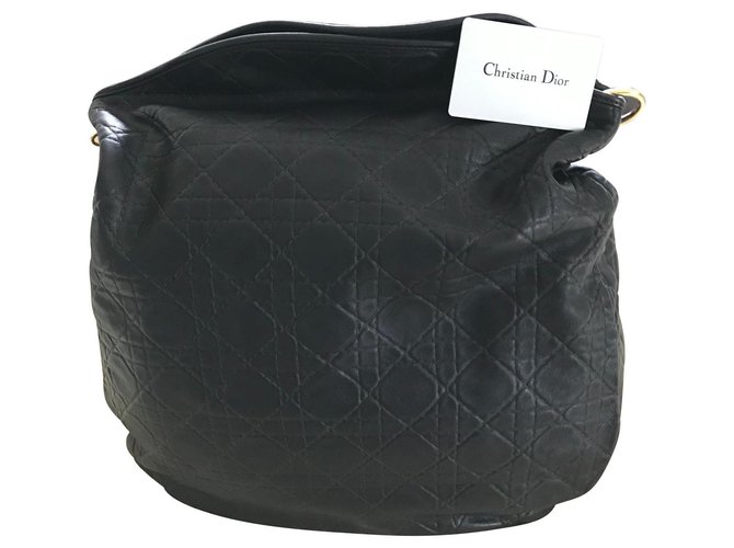 Christian Dior Handtaschen Schwarz Leder  ref.111902