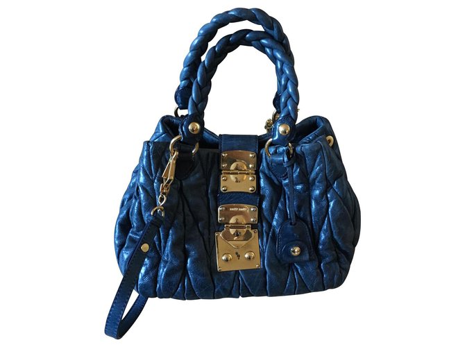 Miu Miu Handtaschen Blau Lackleder  ref.111907
