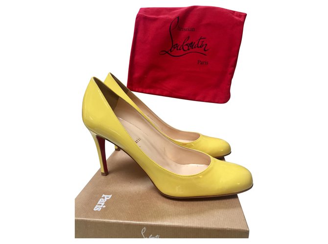 Christian Louboutin Miss Gena Yellow Patent leather  ref.111925
