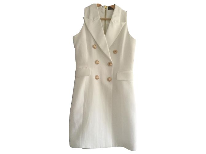 Autre Marque Weißes Kleid aus Polyester Größe M