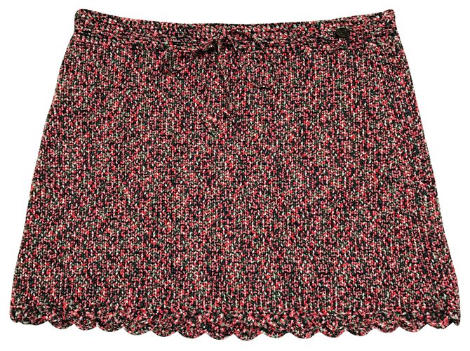 Minifalda de algodón de punto de Chanel Rosa  ref.111940