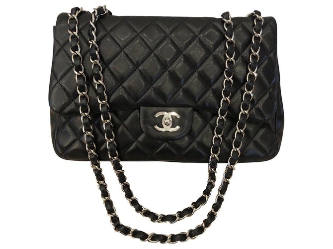 Chanel Jumbo Black Leather  ref.111944