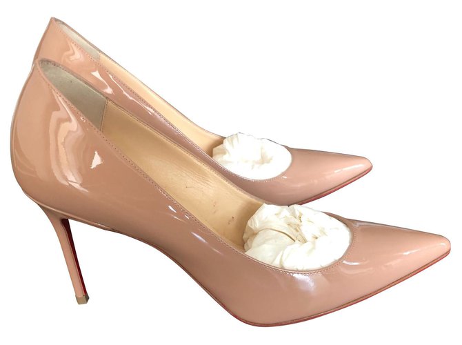 Christian Louboutin pigalle follies Beige Patent leather  ref.111949