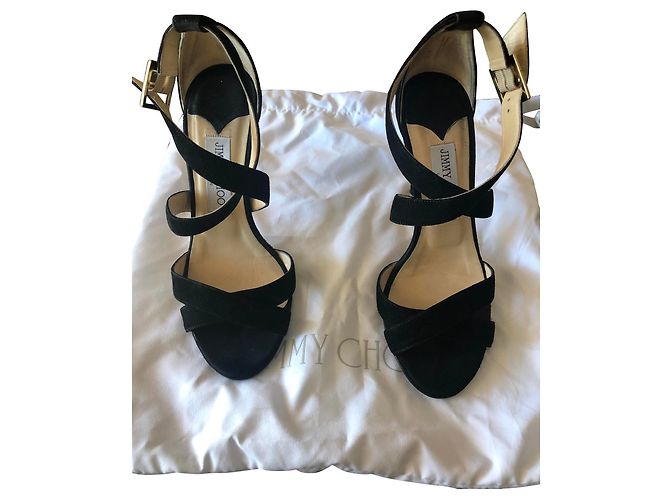 Sandali Jimmy Choo in nubuck nero