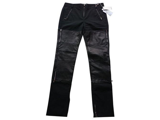 3.1 Phillip Lim pantalones de cuero, Tamaño ee.uu. 2 (XS) Negro  ref.111969