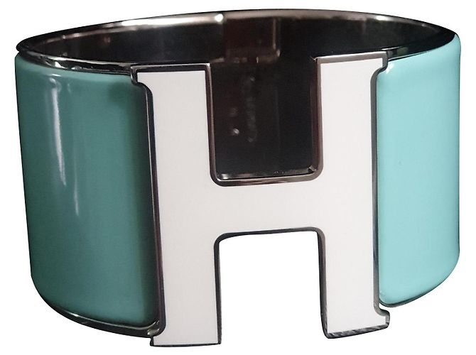 Hermès Pulseira clic '' h '' xl Azul claro Aço