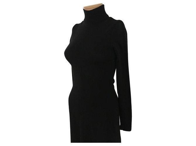 Chanel Dresses Black Wool  ref.112006