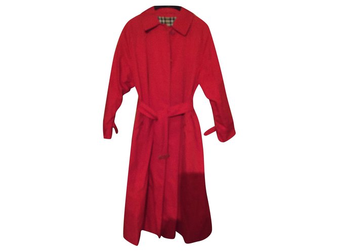 Burberry Trench imperméable Coton Rouge  ref.112012