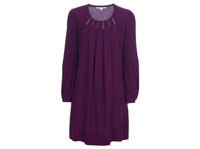Diane Von Furstenberg Beres metal embelished dress Purple Viscose Rayon  ref.112022