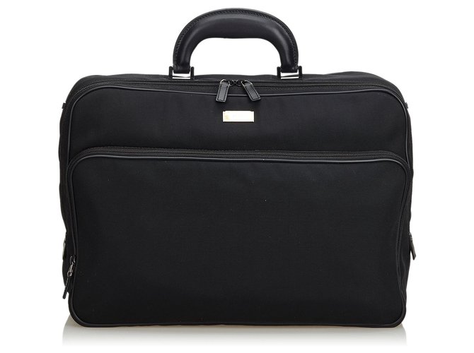 Gucci Nylon Business Bag Black Leather Cloth  ref.112136