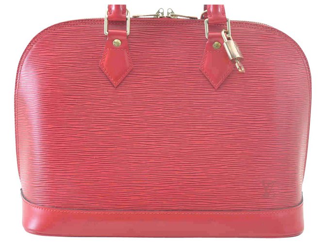 Louis Vuitton Alma Red Leather  ref.112173