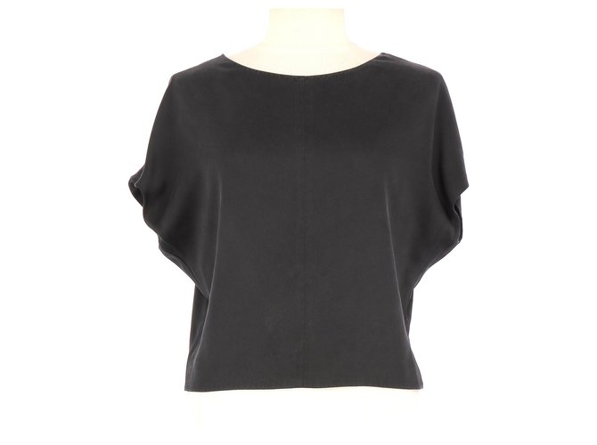 Balenciaga Wrap blouse Black Silk  ref.112218